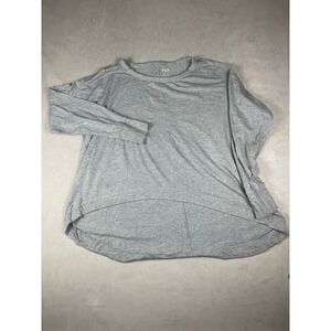 FLX Travel Leisure Womens 1X Gray Long Sleeve High Low Top BCVCC08 Plus Size